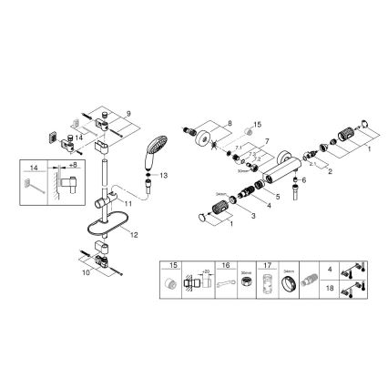 GROHE 34853001 - Sprchový set s termostatickou batériou PRECISION FEEL+ 90 cm, lesklý chróm