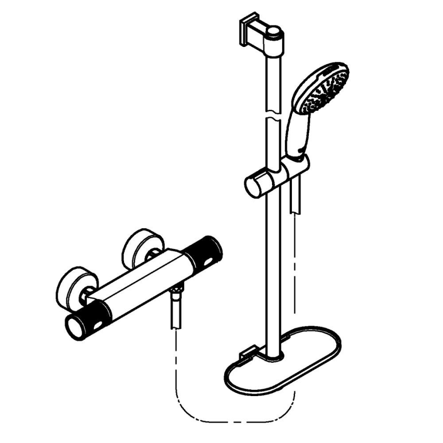 GROHE 34853001 - Sprchový set s termostatickou batériou PRECISION FEEL+ 90 cm, lesklý chróm