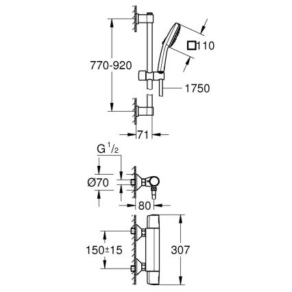 GROHE 34855003 - Termostatická sprchová batéria PRECISION TREND 150 mm chróm