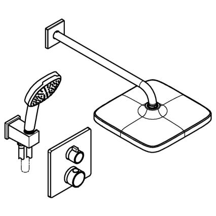 GROHE 348822430 - Sprchový set PRECISION 250 × 250 mm čierny