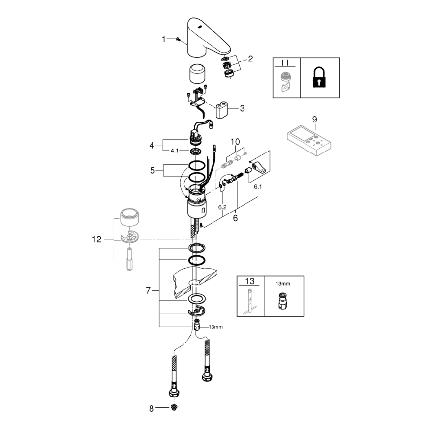GROHE 36207001 - Elektronická umývadlová batéria EUROPLUS E DN 15 lesklý chróm