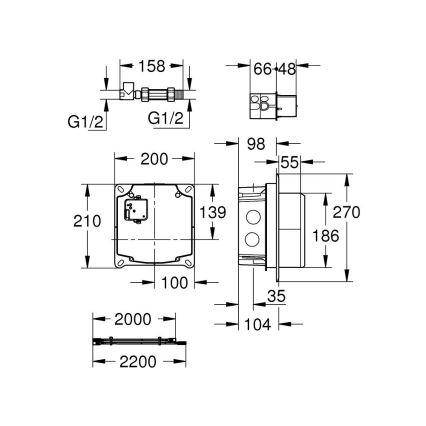 GROHE 36264001 - Podomietková zabudovacia súprava ESSENSE E, lesklý chróm