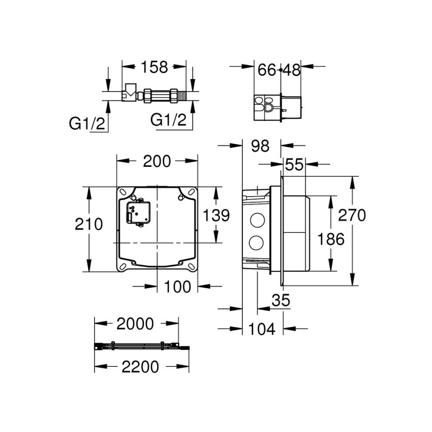 GROHE 36264001 - Podomietková zabudovacia súprava ESSENSE E, lesklý chróm