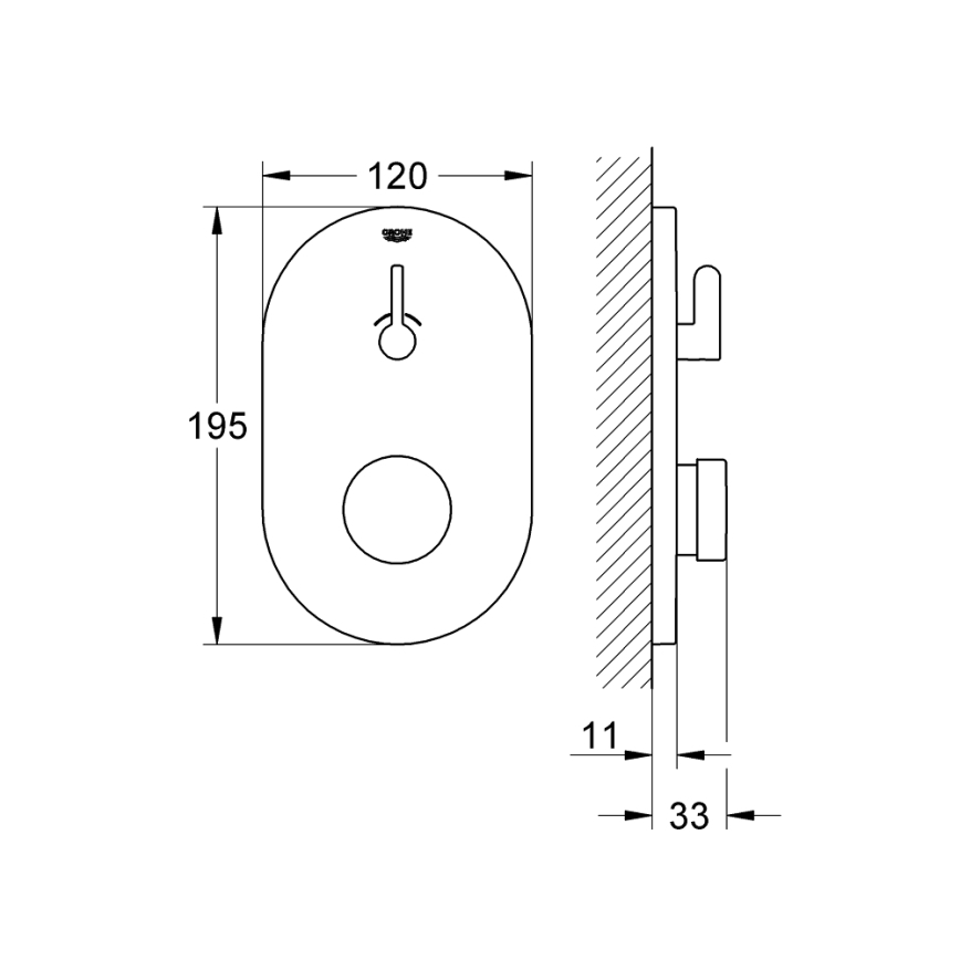 GROHE 36321000 - Samozatváracia sprchová batéria EUROSMART COSMOPOLITAN T chróm