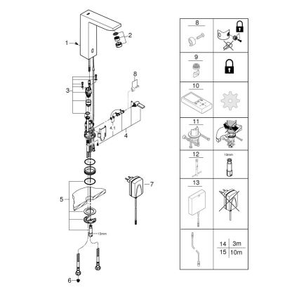 GROHE 36440000 - Infračervená elektronická umývadlová batéria EUROCUBE E DN 15 chróm