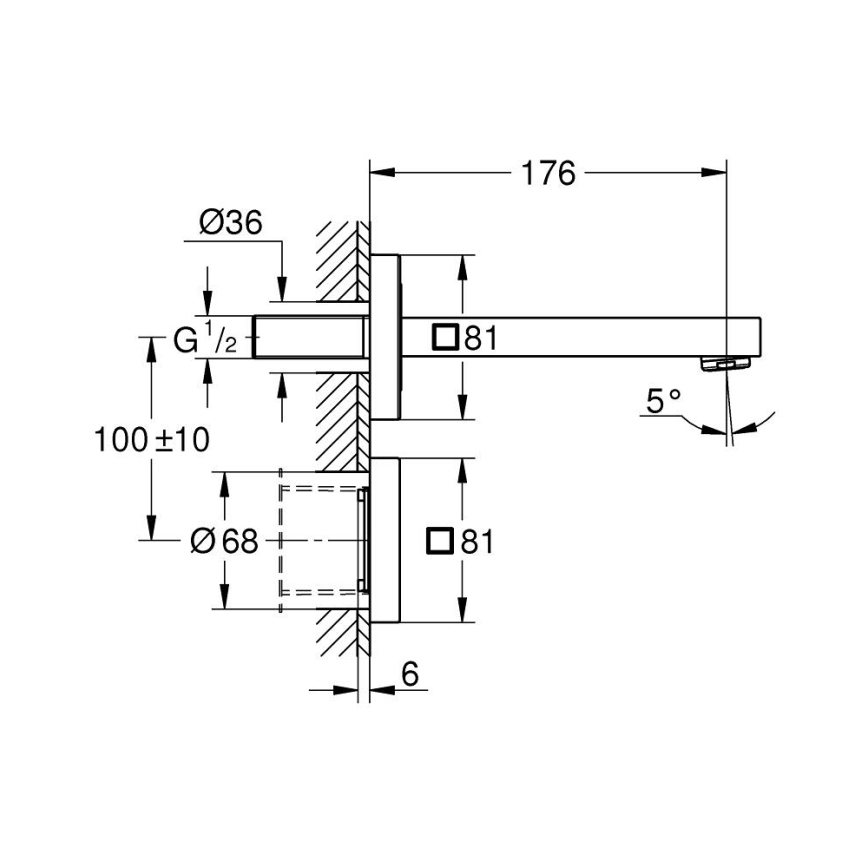 GROHE 36442000 - Infračervená elektronická batéria EUROCUBE E lesklý chróm