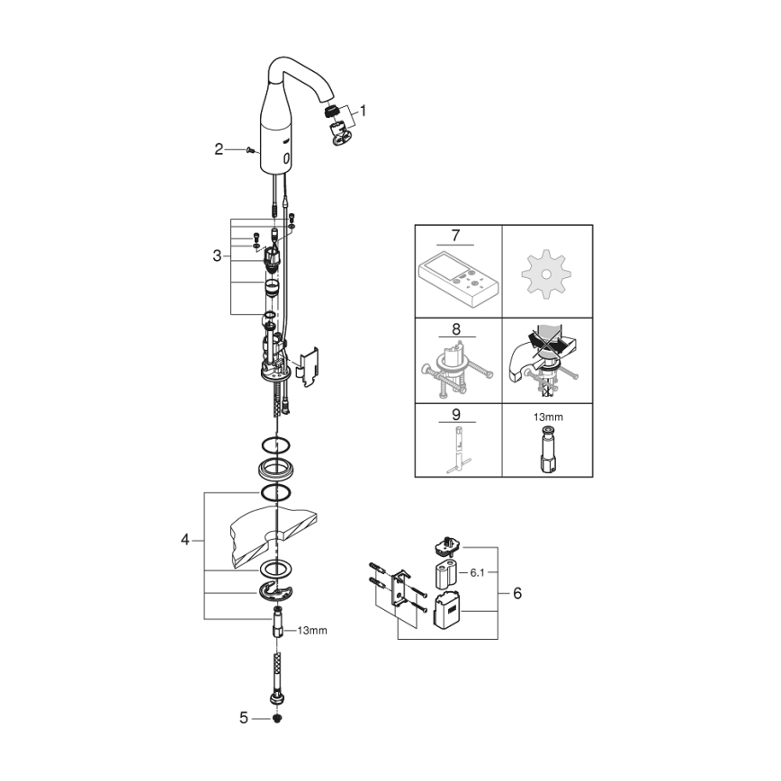 GROHE 36446000 - Infračervená elektronická batéria ESSENCE E lesklý chróm