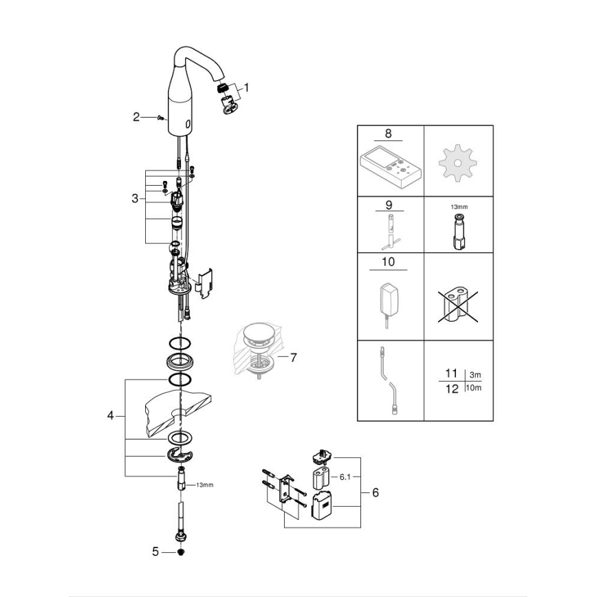 GROHE 36446000 - Infračervená elektronická batéria ESSENCE E lesklý chróm