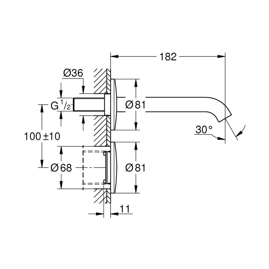 GROHE 36447000 - Infračervená elektronická batéria ESSENCE E 182 mm lesklý chróm
