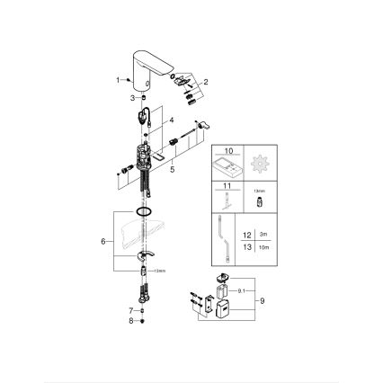 GROHE 36451000 - Elektronická umývadlová batéria BAU COSMOPOLITAN E lesklý chróm