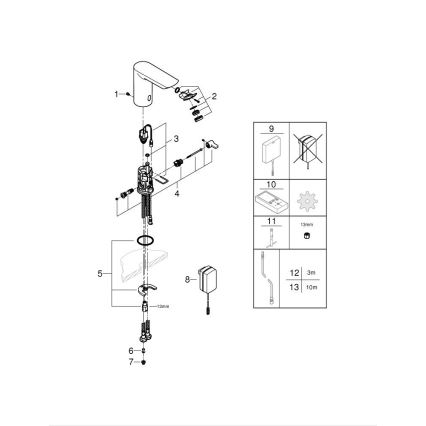 GROHE 36453000 - Infračervená elektronická umývadlová batéria BAU COSMOPOLITAN E 123 mm chróm