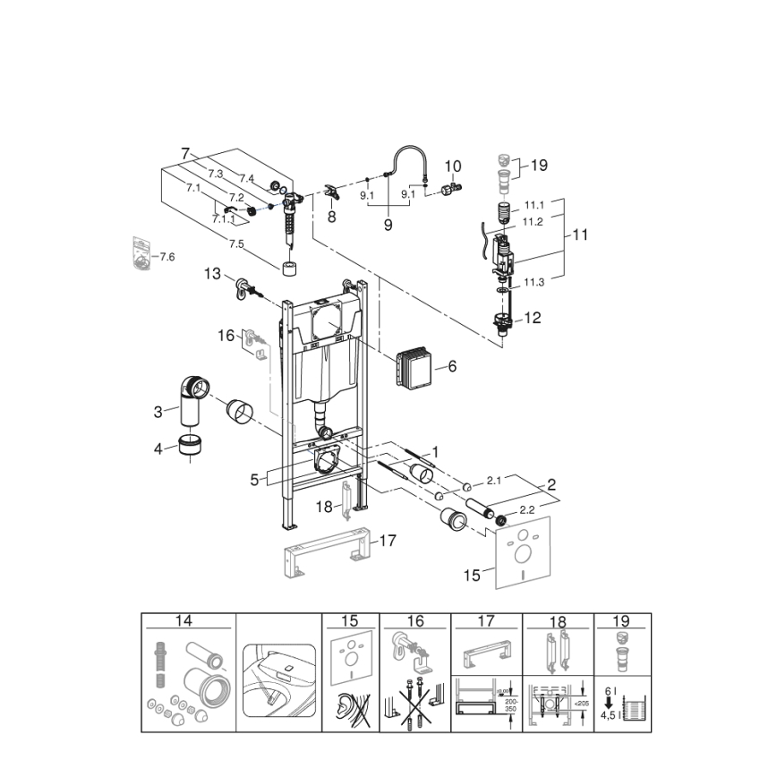 GROHE 36497000 - Modul pre WC SOLIDO 1,13 m biely