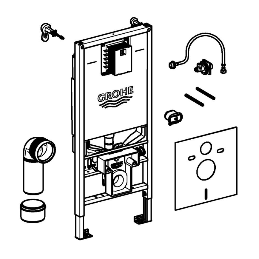 GROHE 36509SH0 - Sada 4 v 1 RAPID SLX 1,13 m, nerezová oceľ