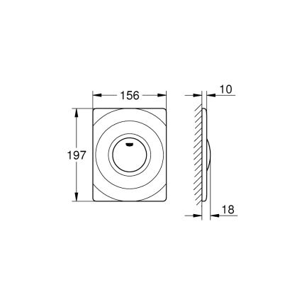GROHE 37063SH0 - Ovládacie tlačidlo SURF 156 × 197 mm biele