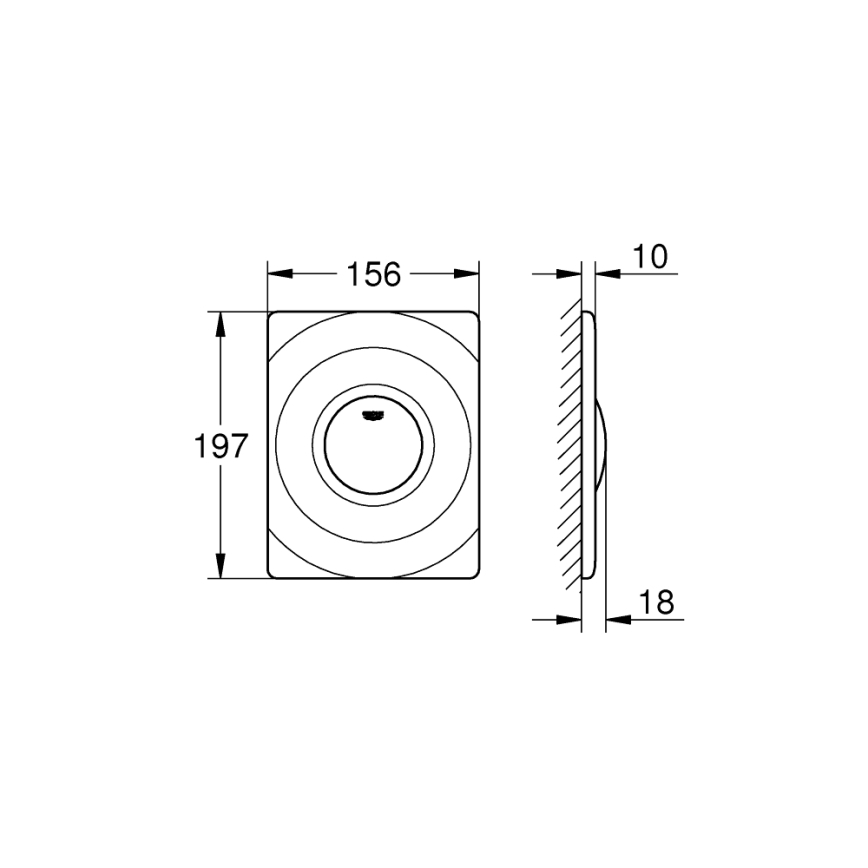 GROHE 37063SH0 - Ovládacie tlačidlo SURF 156 × 197 mm biele