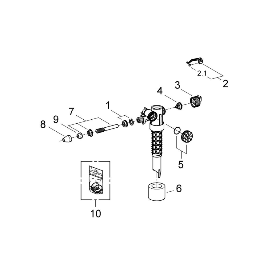 GROHE 37092000 - Plniaci ventil 38” lesklý chróm