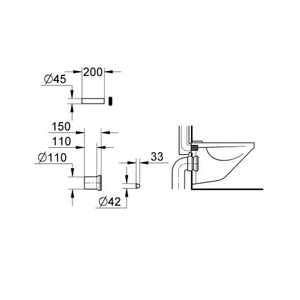 GROHE 37104K00 - Prívodná a odpadová súprava pre WC, čierna