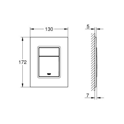 GROHE 37535SH0 - Splachovacie tlačidlo SKATE COSMOPOLITAN S 130 × 172 mm biele