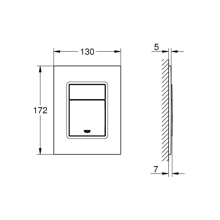GROHE 37535SH0 - Splachovacie tlačidlo SKATE COSMOPOLITAN S 130 × 172 mm biele