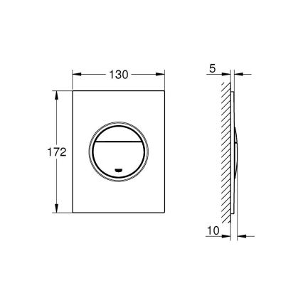 GROHE 37601AL0 - Splachovacie tlačidlo NOVA COSMOPOLITAN S 130 × 172 mm grafit