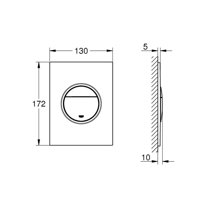 GROHE 37601P00 - Splachovacie tlačidlo NOVA COSMOPOLITAN S 130 × 172 mm chróm