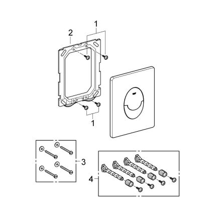GROHE 38505P00 - Ovládacie tlačidlo SKATE AIR 156 × 197 mm matný chróm