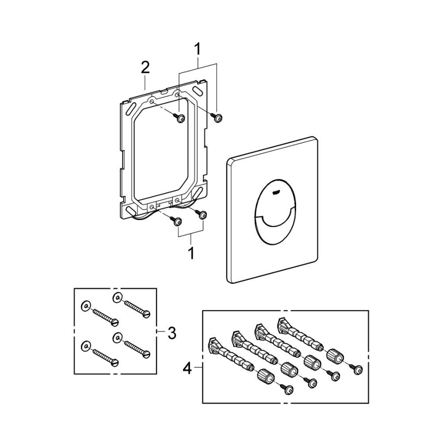 GROHE 38505P00 - Ovládacie tlačidlo SKATE AIR 156 × 197 mm matný chróm