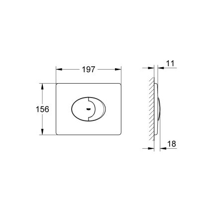 GROHE 38506SH0 - Splachovacie tlačidlo SKATE AIR 156 × 197 mm biela
