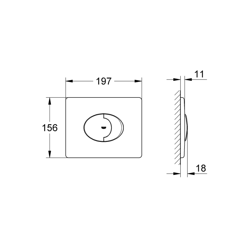 GROHE 38506SH0 - Splachovacie tlačidlo SKATE AIR 156 × 197 mm biela