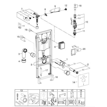 GROHE 38528001 - Modul pre WC RAPID SL 1,13 m biela