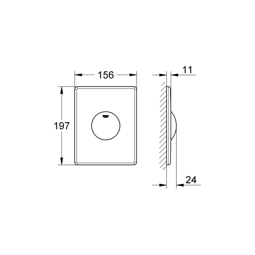 GROHE 38573SH0 - Splachovacie tlačidlo SKATE 156 × 197 mm biela