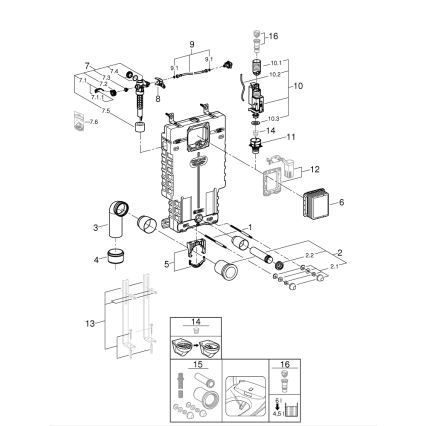 GROHE 38643001 - Modul pre WC UNISET 830 × 480 × 130 mm biely
