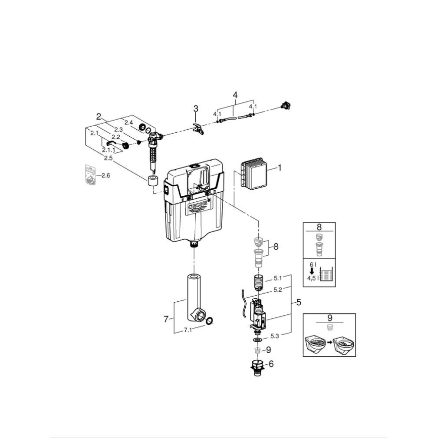 GROHE 38661000 - Splachovacia nádržka GD 2, lesklý chróm