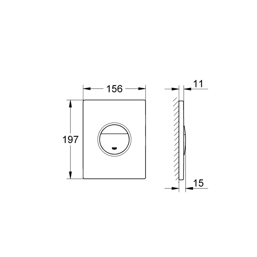 GROHE 38765000 - Splachovacie tlačidlo NOVA COSMOPOLITAN 156 × 197 mm chróm
