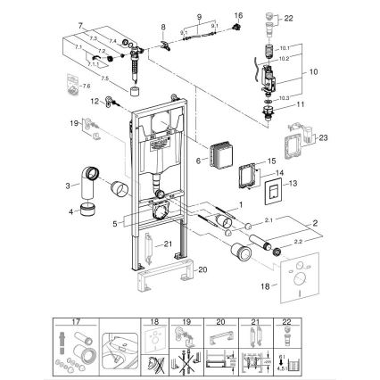 GROHE 38772001 - Predstenový inštalačný set RAPID SL 1,13 m, lesklý chróm