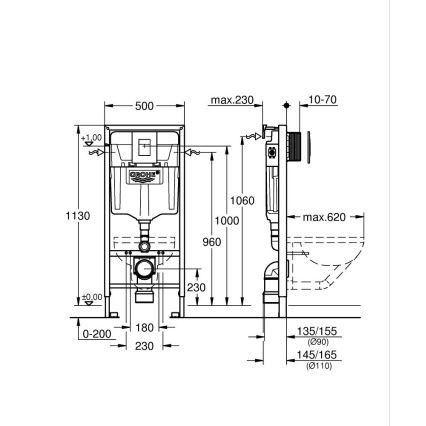 GROHE 38772001 - Predstenový inštalačný set RAPID SL 1,13 m, lesklý chróm