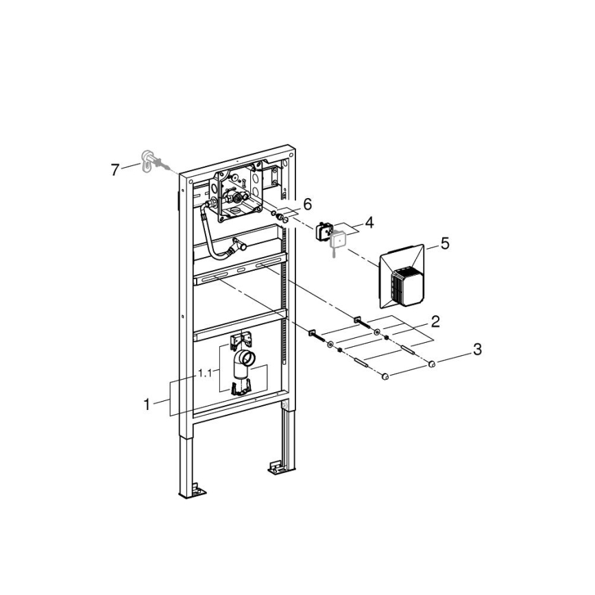GROHE 38786001 - Modul pre pisoár RAPID SL 1,13 m a 1,30 m biely