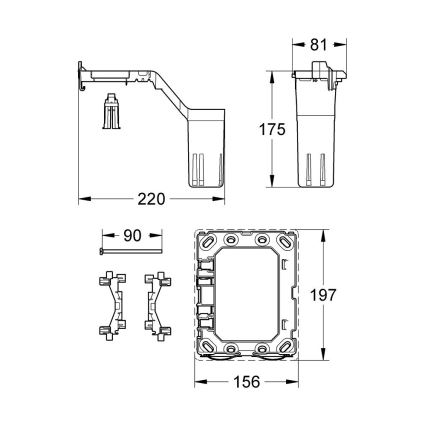 GROHE 38796000 - Sada na prestavbu FRESH 156 × 197 mm lesklý chróm