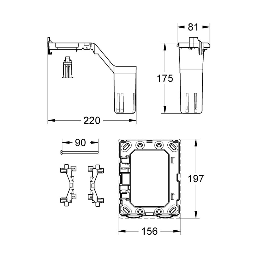 GROHE 38796000 - Sada na prestavbu FRESH 156 × 197 mm lesklý chróm