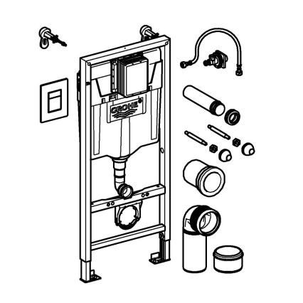 GROHE 38811KF0 - 3v1 súprava pre WC SOLIDO, 1,13 m, čierna
