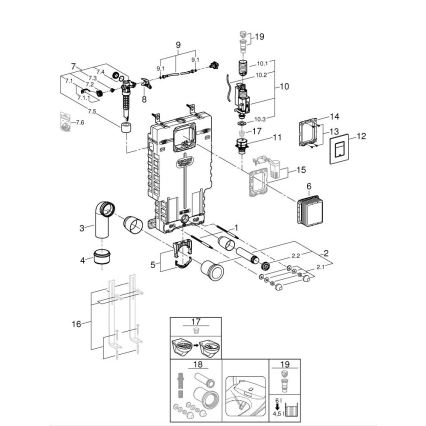 GROHE 38825000 - Predstenový inštalačný prvok UNISET 830 × 480 × 130 mm EPS biela
