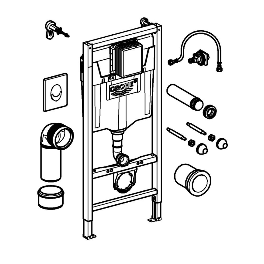 GROHE 38839000 - Sada 3 v 1 WC RAPID SL 1,13 m biela