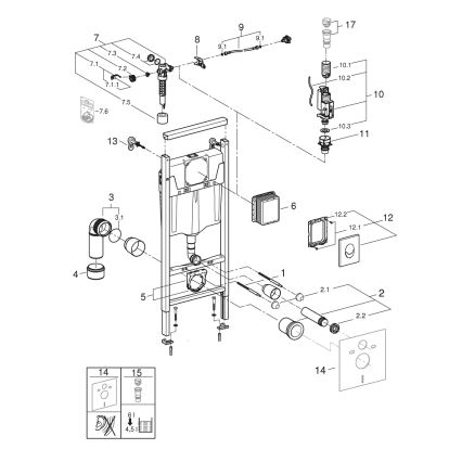 GROHE 38839000 - Súprava 3 v 1 pre WC RAPID SL 1,13 m