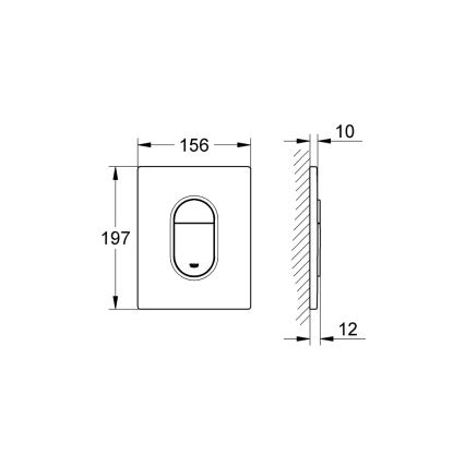GROHE 38844000 - Splachovacie tlačidlo ARENA COSMOPOLITAN 156 × 197 mm chróm