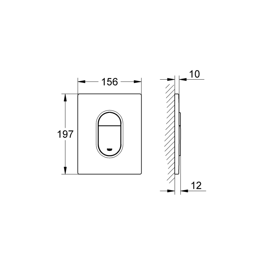 GROHE 38844000 - Splachovacie tlačidlo ARENA COSMOPOLITAN 156 × 197 mm chróm