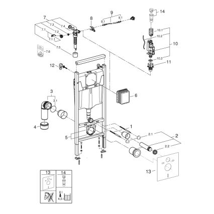 GROHE 38848000 - Modul pre WC RAPID SL 1,13 m biely