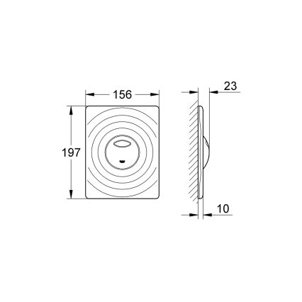 GROHE 38861000 - Ovládacie tlačidlo SURF 156 × 197 mm, lesklý chróm