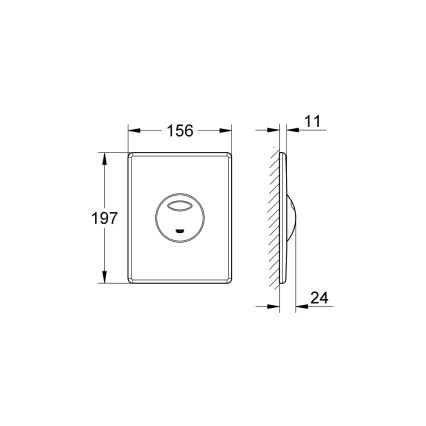 GROHE 38862SH0 - Ovládacie tlačidlo SKATE 156 × 197 mm biele