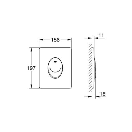 GROHE 389642430 - Splachovacie tlačidlo START 156 × 197 mm matný chróm