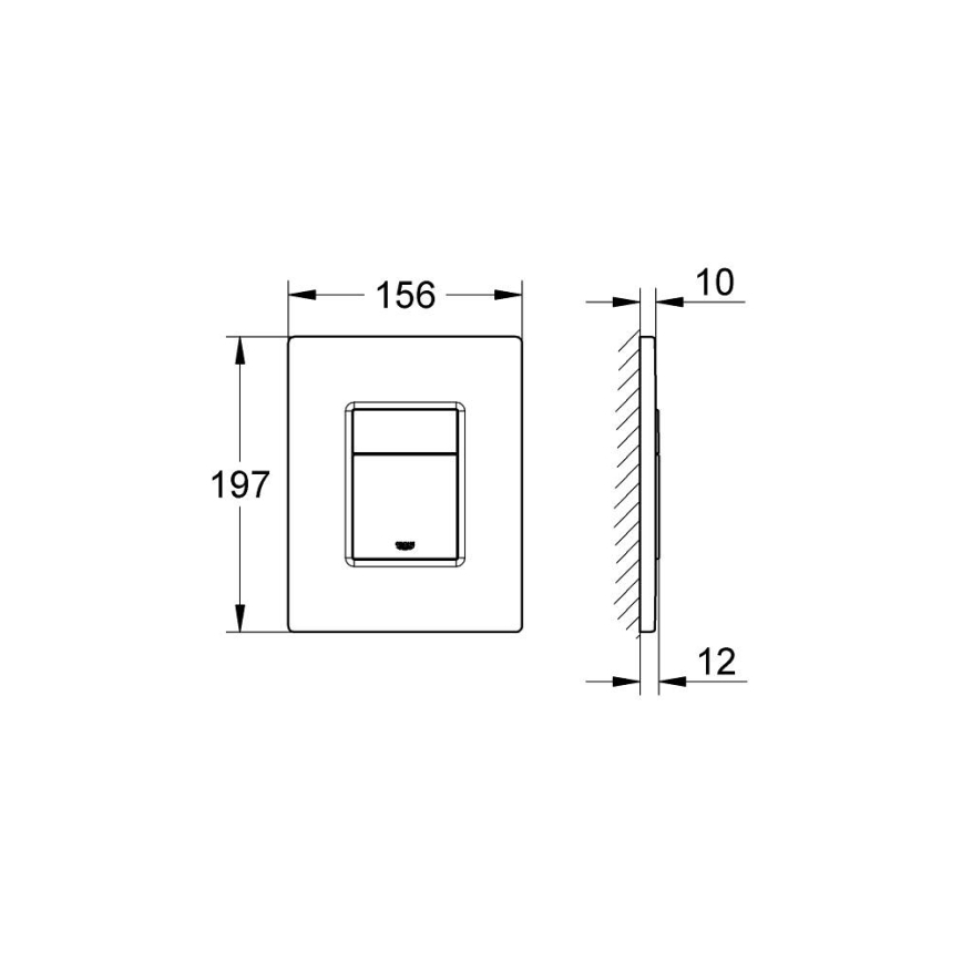 GROHE 38966000 - Ovládacie tlačidlo EVEN 156 × 197 mm lesklý chróm